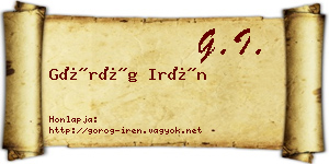 Görög Irén névjegykártya